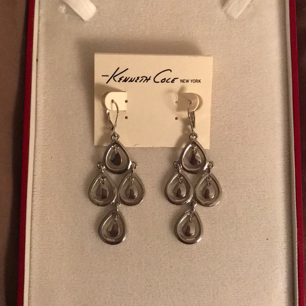 Kenneth Cole dangly silver earrings